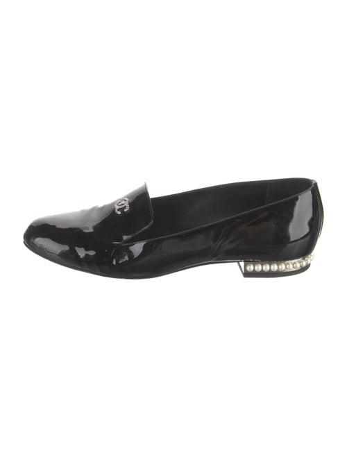 Chanel Interlocking CC Logo Patent Leather Loafers