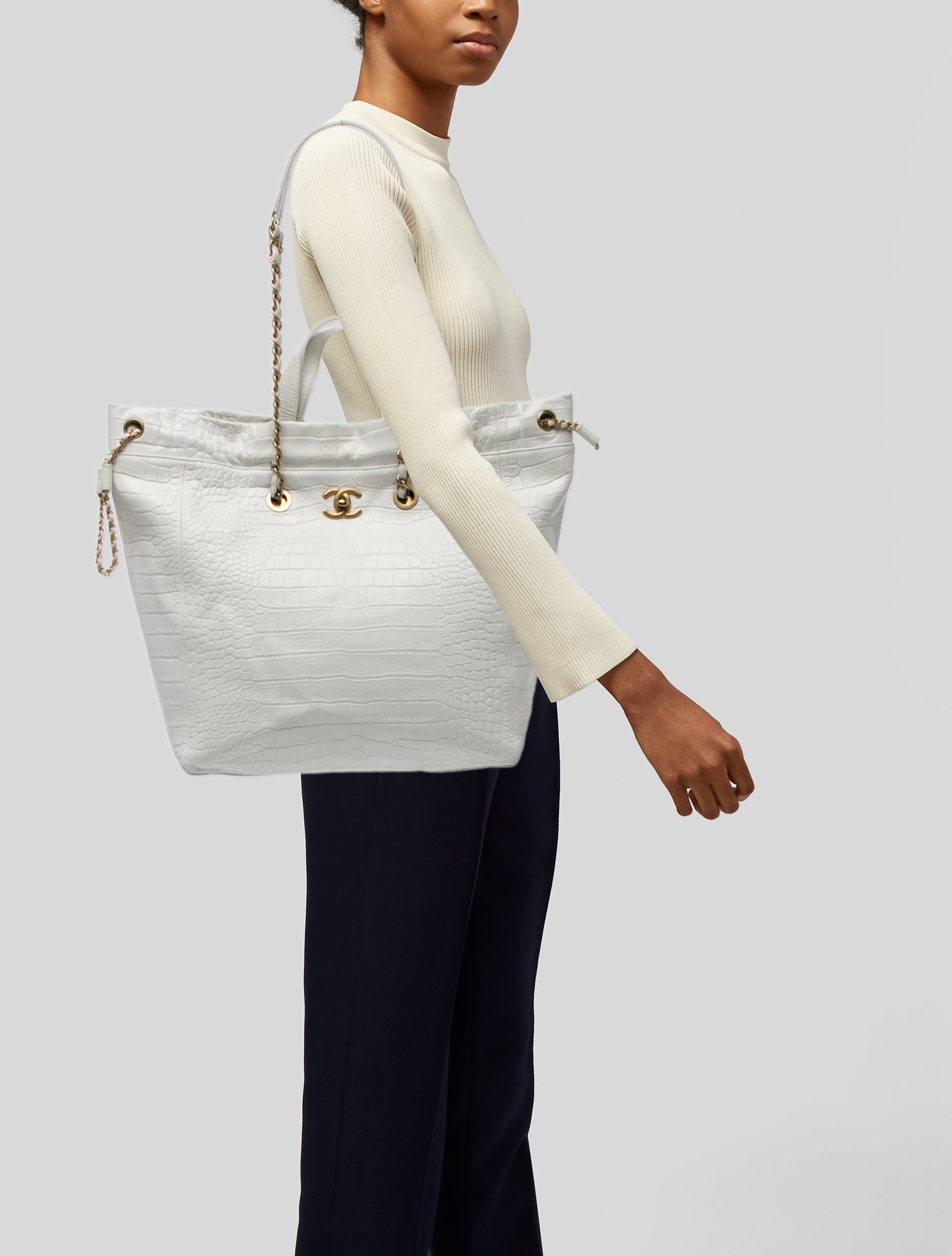 Chanel Paris-New York Large Coco Croc Tote