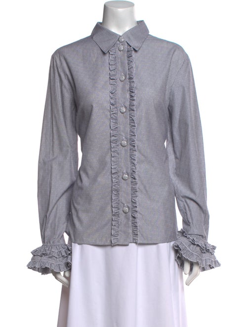 Chanel 2024 Striped Button-Up Top