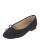 Chanel Interlocking CC Logo Suede Ballet Flats