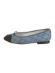 Chanel Interlocking CC Logo Denim Ballet Flats
