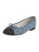 Chanel Interlocking CC Logo Denim Ballet Flats