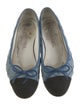 Chanel Interlocking CC Logo Denim Ballet Flats