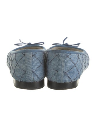 Chanel Interlocking CC Logo Denim Ballet Flats