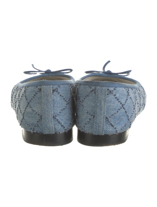 Chanel Interlocking CC Logo Denim Ballet Flats