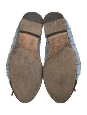 Chanel Interlocking CC Logo Denim Ballet Flats