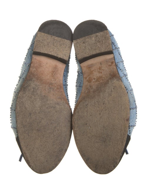 Chanel Interlocking CC Logo Denim Ballet Flats