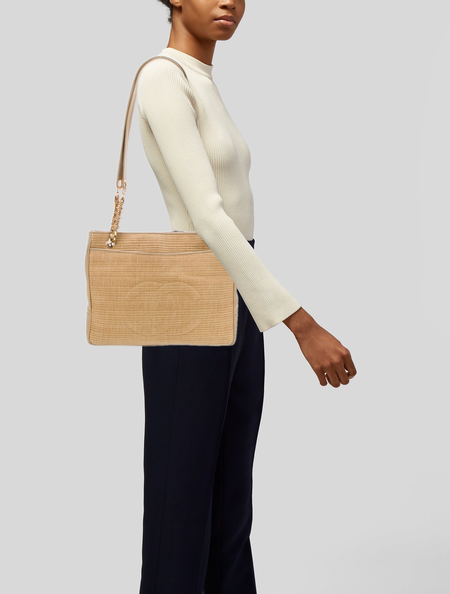 Chanel Raffia CC Tote