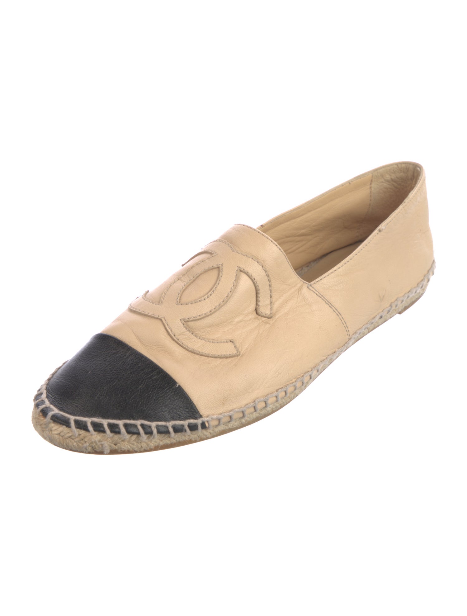 Chanel Interlocking CC Logo Lambskin Espadrilles