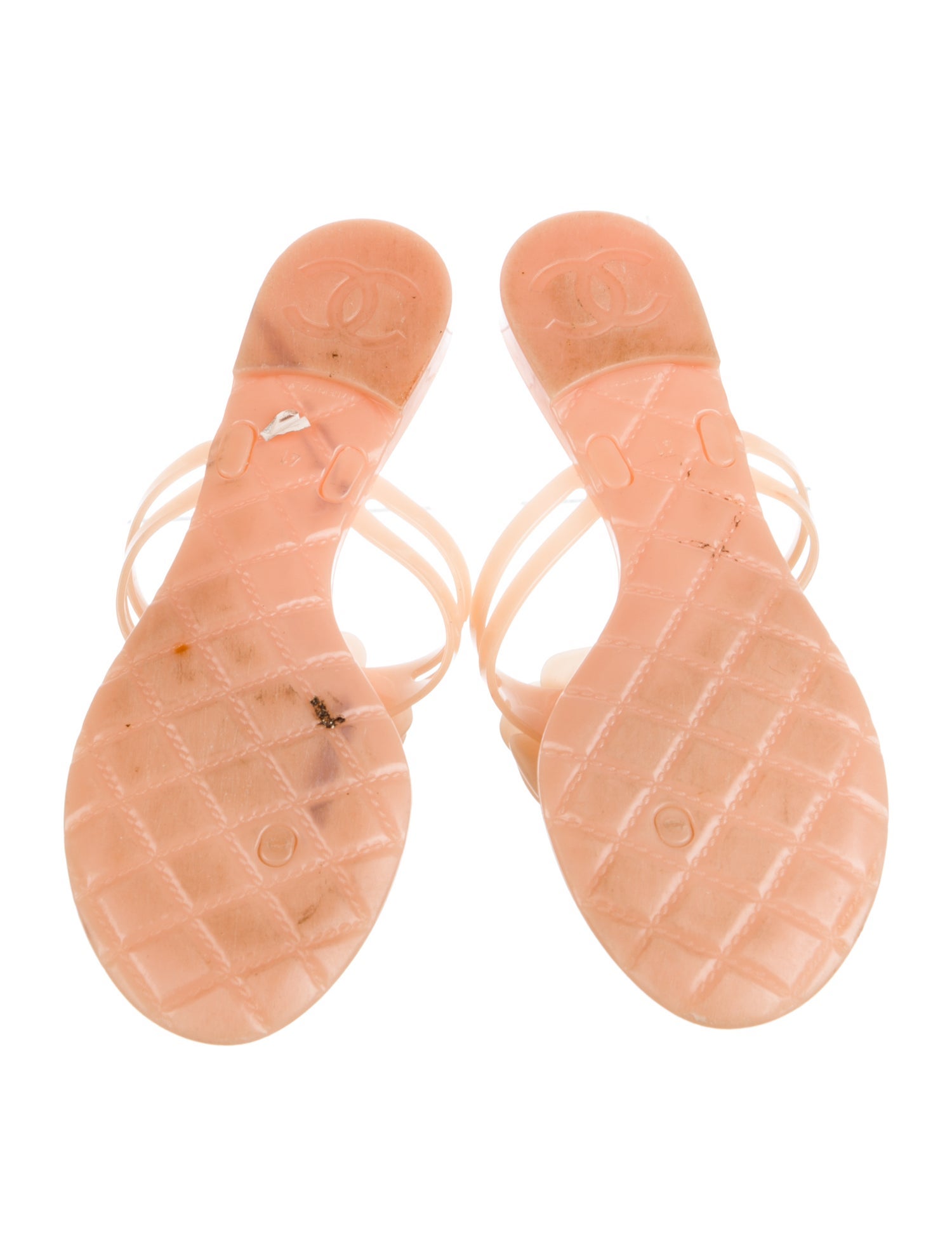 Chanel Interlocking CC Logo Rubber Slides