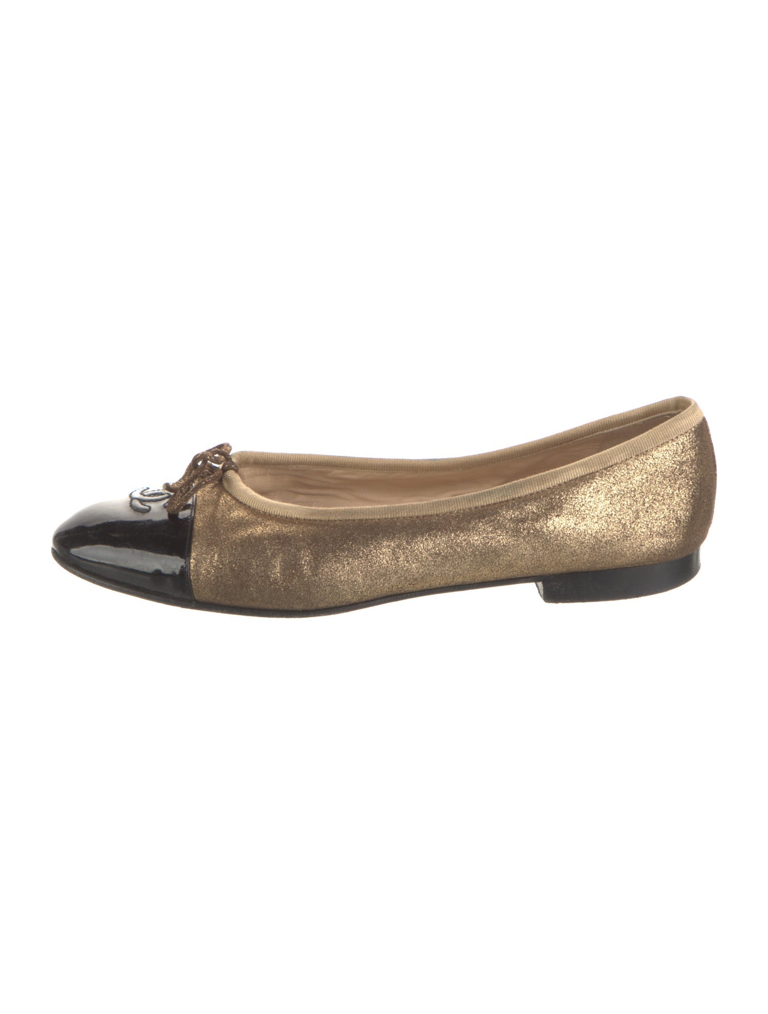 Chanel Vintage Interlocking CC Logo Ballet Flats