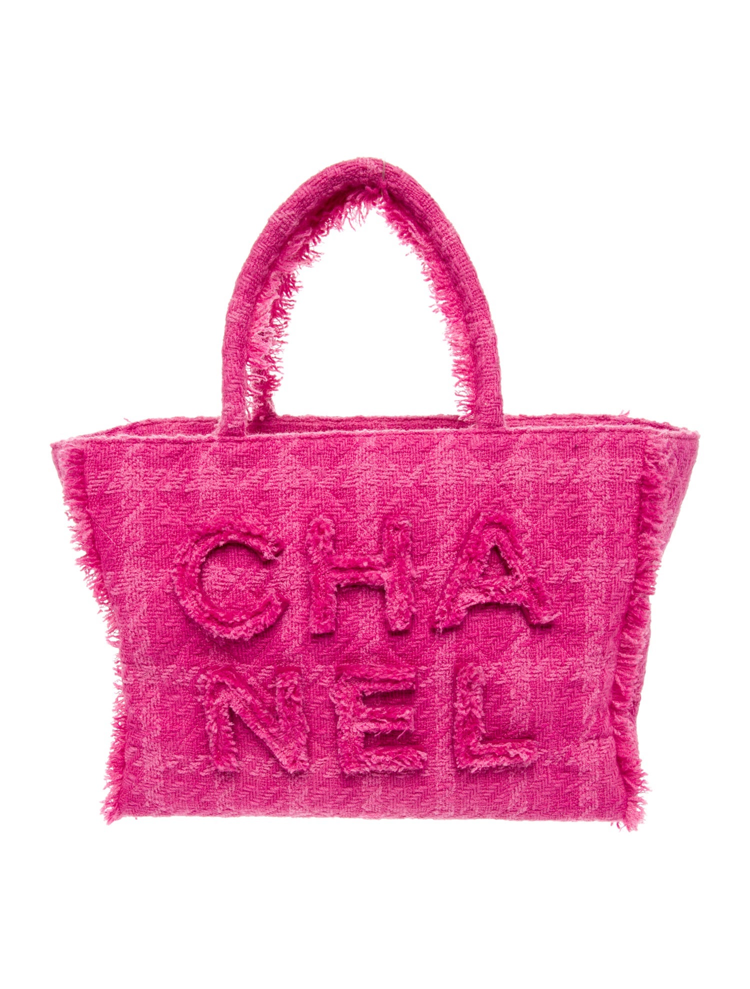 Chanel Giant Logo Tweed Shopping Bag