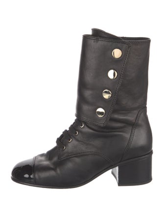 Chanel 2019 Interlocking CC Logo Lace-Up Boots