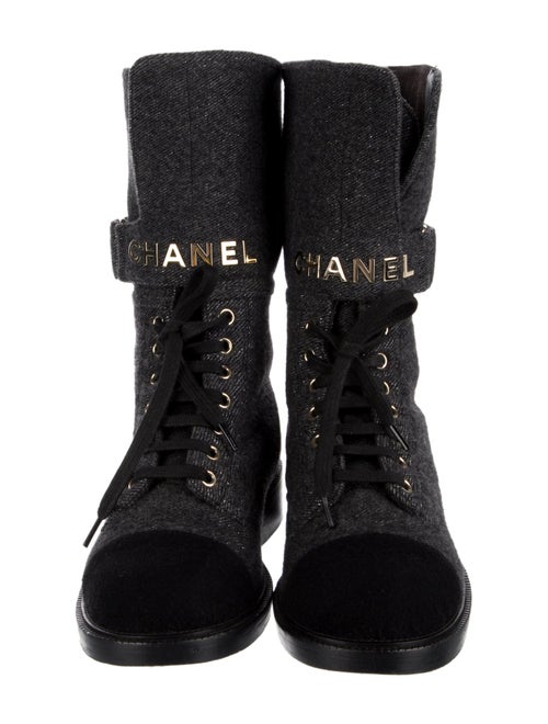 Chanel 2021 Interlocking CC Logo Combat Boots