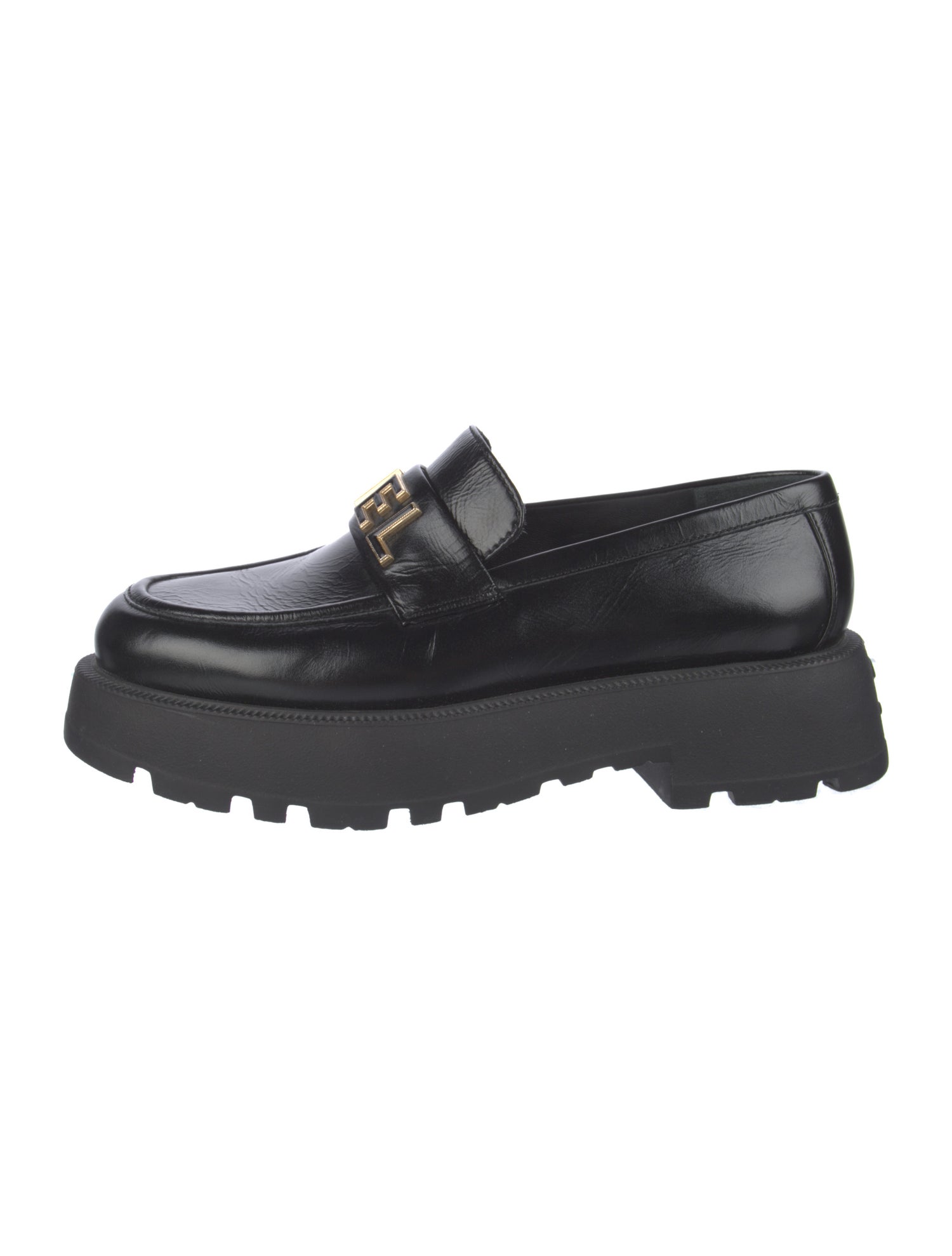 Chanel Interlocking CC Logo Leather Loafers