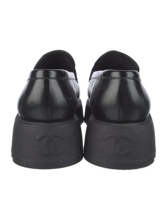 Chanel Interlocking CC Logo Leather Loafers