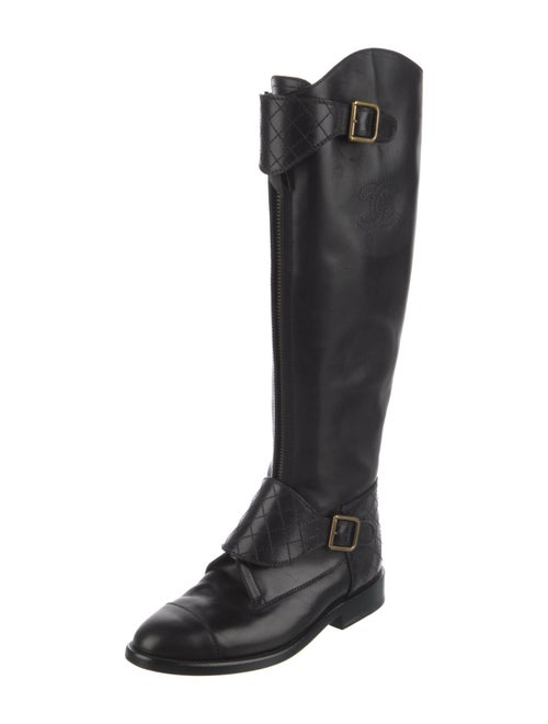 Chanel Interlocking CC Logo Calfskin Riding Boots