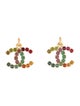 Chanel 2024 Strass CC Drop Earrings