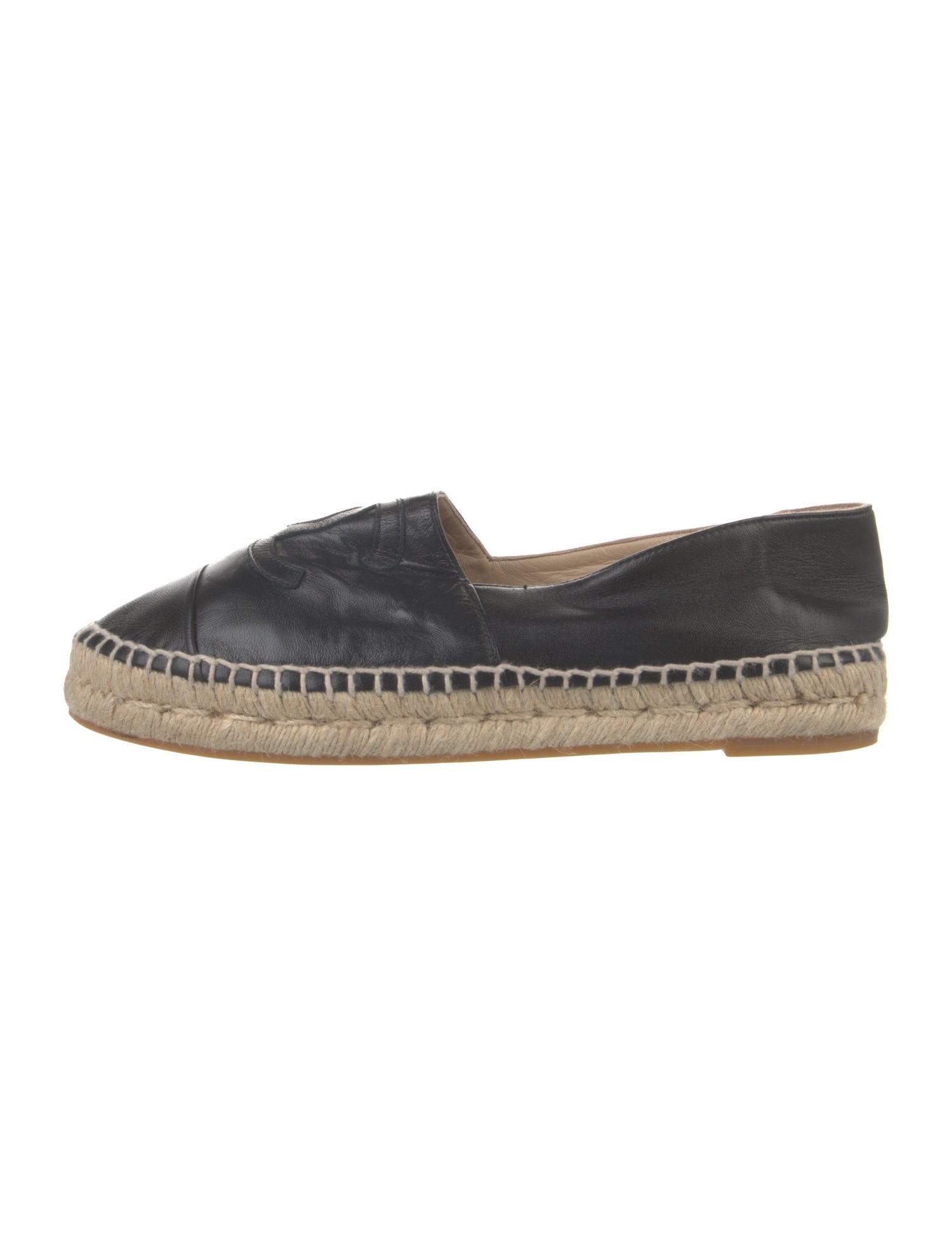 Chanel Interlocking CC Logo Lambskin Espadrilles