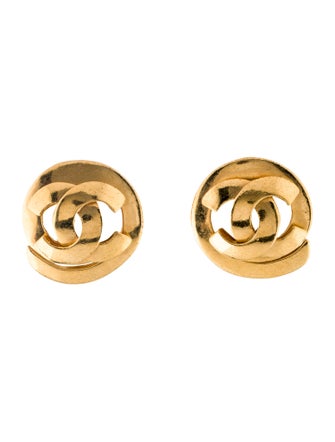Chanel Vintage CC Swirl Clip-On Earrings
