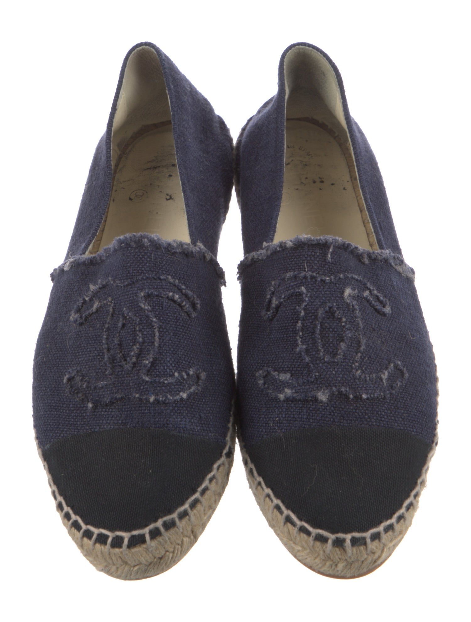 Chanel Interlocking CC Logo Canvas Espadrilles