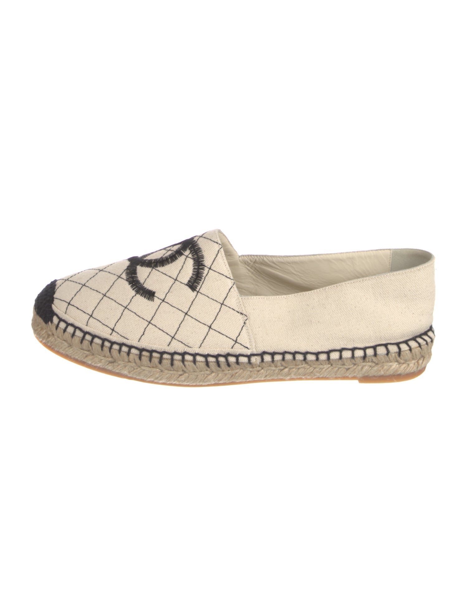 Chanel Interlocking CC Logo Canvas Espadrilles
