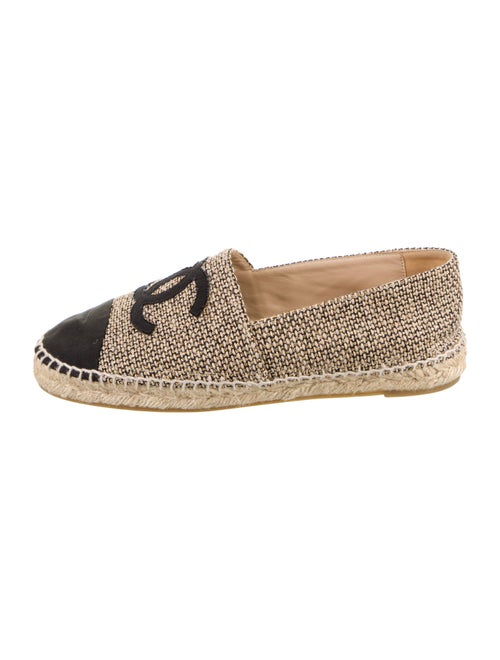 Chanel Interlocking CC Logo Tweed Espadrilles