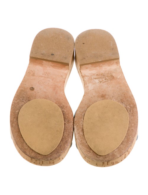 Chanel Interlocking CC Logo Denim Slides