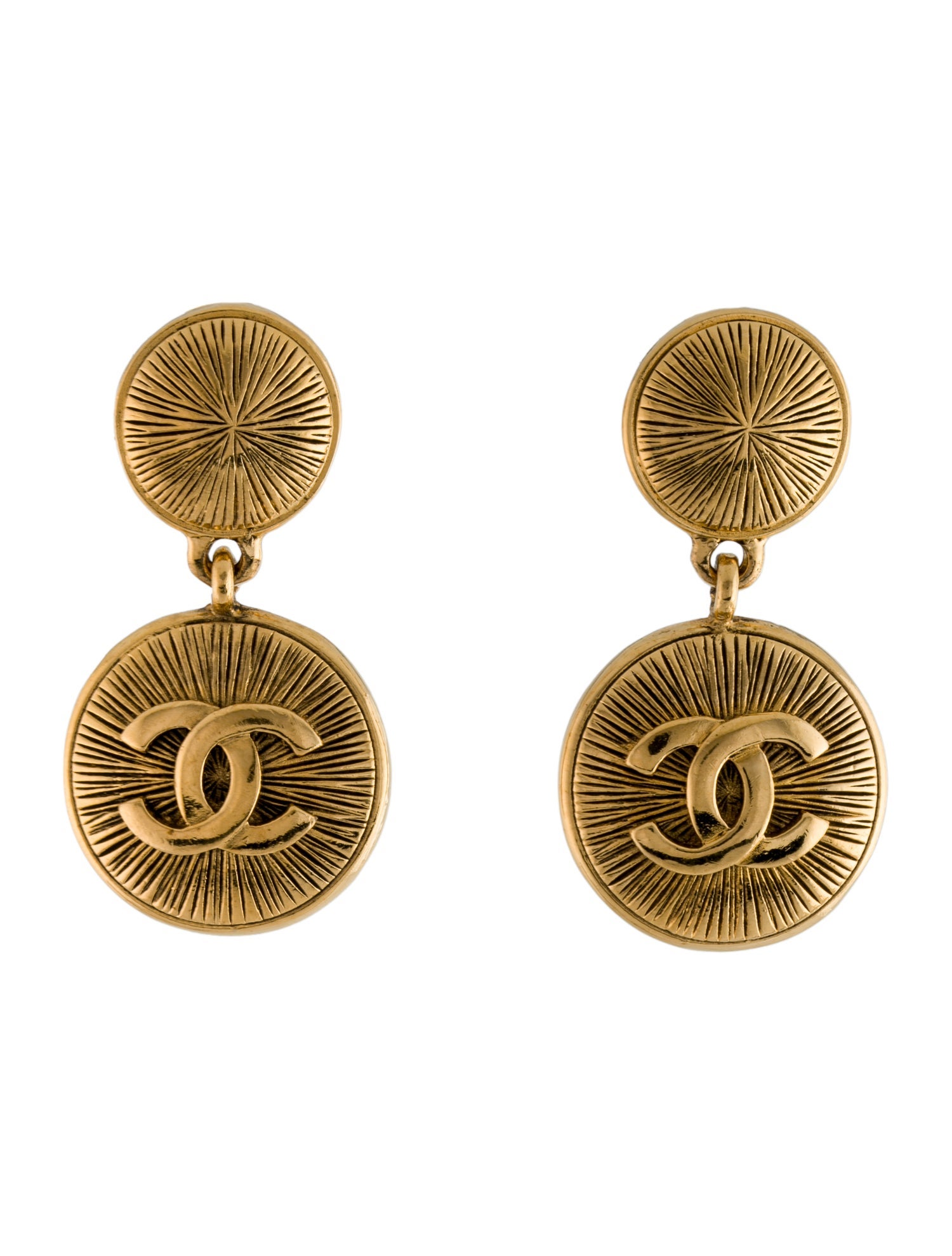 Chanel Vintage CC Clip-On Drop Earrings