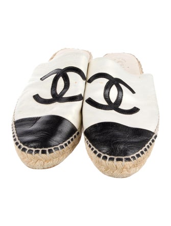 Chanel Interlocking CC Logo Lambskin Espadrilles