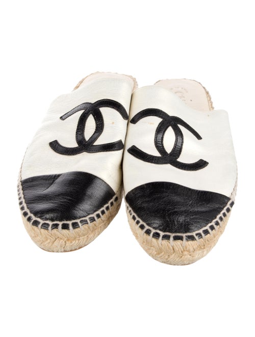Chanel Interlocking CC Logo Lambskin Espadrilles