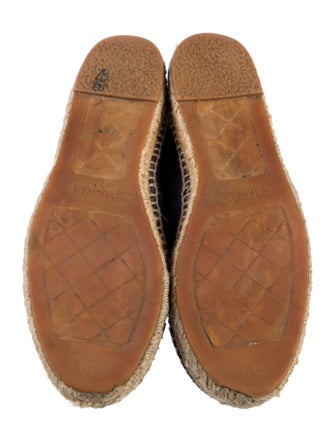 Chanel Interlocking CC Logo Leather Espadrilles