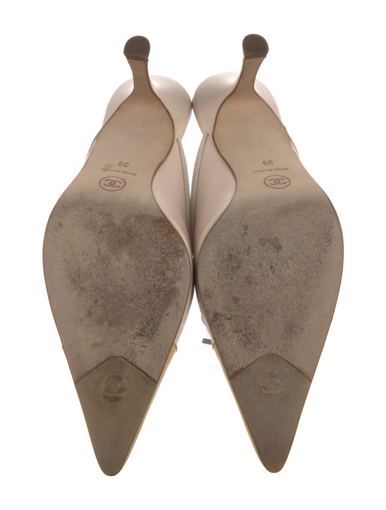 Chanel Interlocking CC Logo Leather Mules