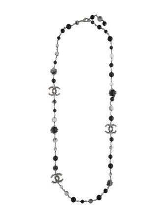 Chanel Strass & Resin CC Bead Strand Necklace