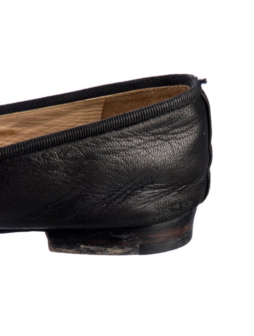 Chanel Interlocking CC Logo Leather Ballet Flats