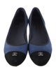 Chanel Interlocking CC Logo Suede Ballet Flats