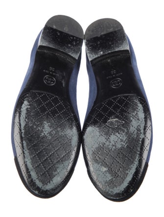 Chanel Interlocking CC Logo Suede Ballet Flats