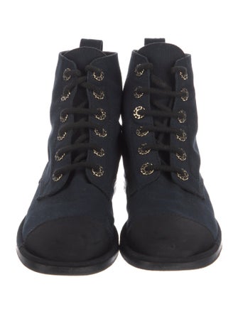 Chanel 2021 Interlocking CC Logo Lace-Up Boots