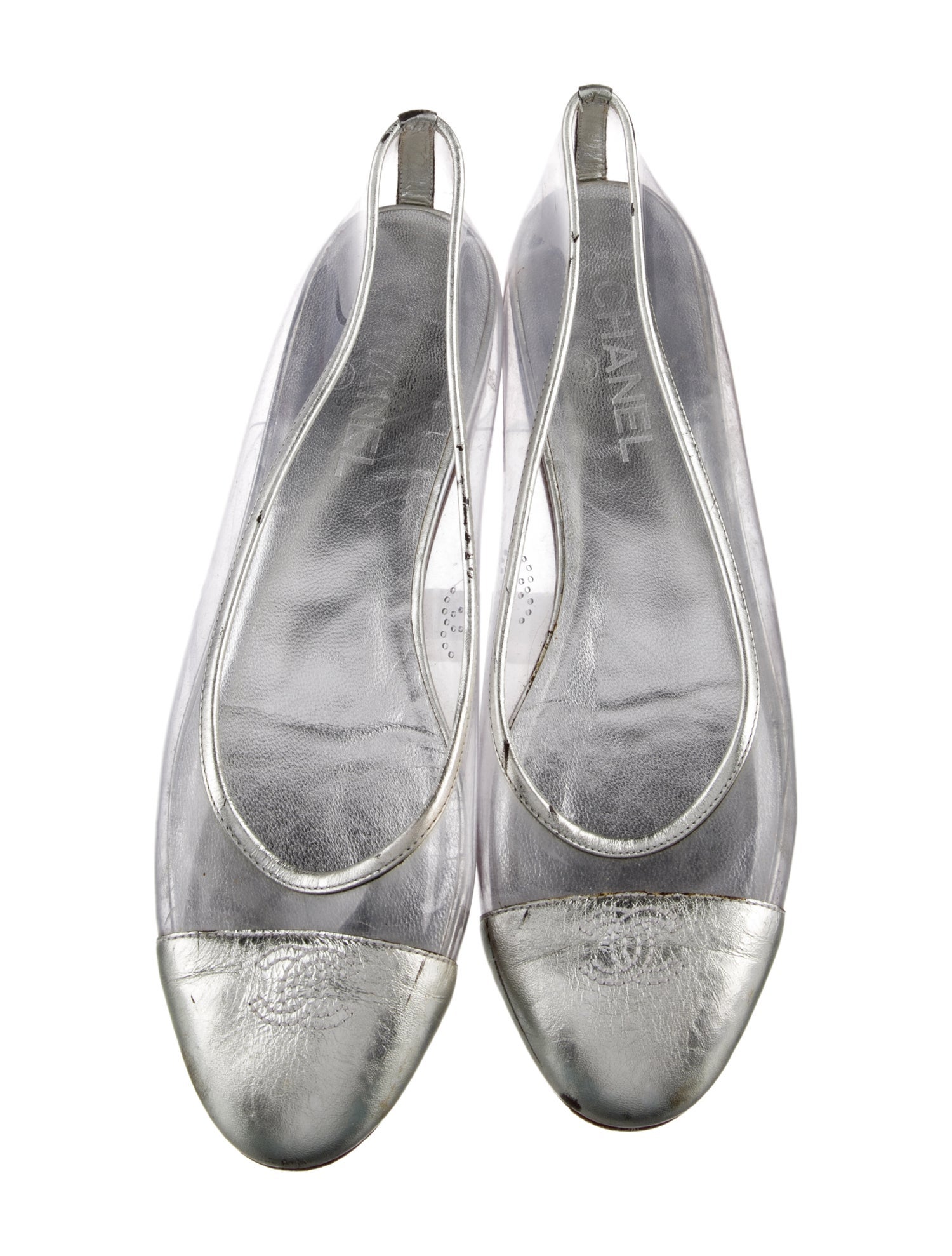 Chanel Interlocking CC Logo PVC Ballet Flats