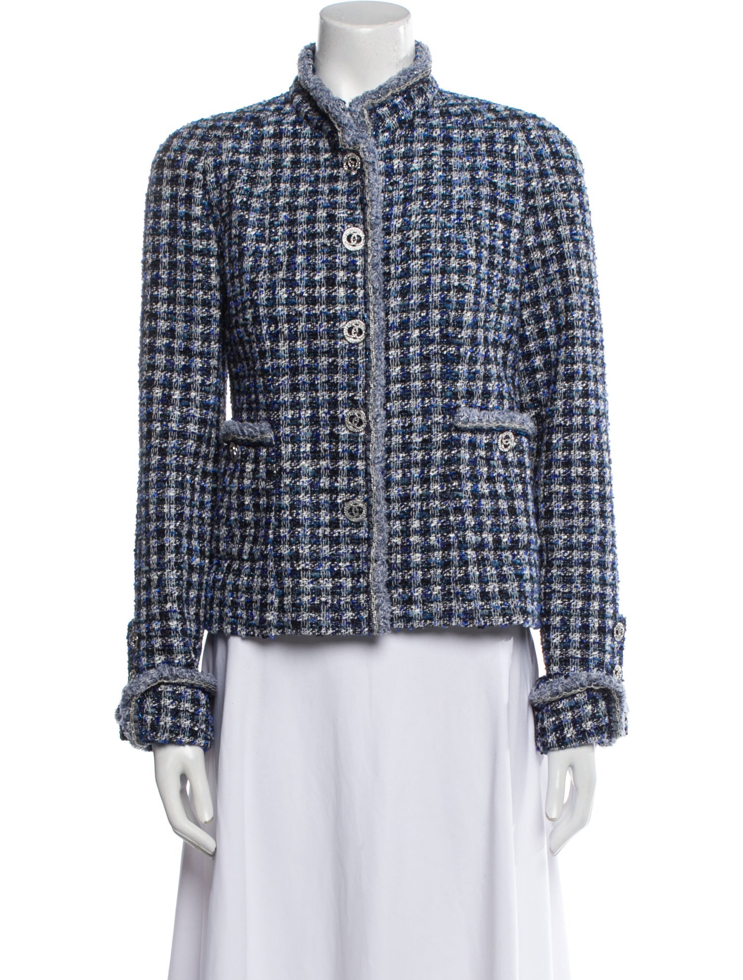 Chanel 2020 Houndstooth Print Evening Jacket