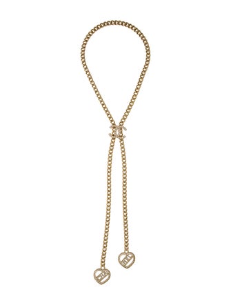 Chanel 2023 Strass 'CHA' 'NEL' Lariat Necklace