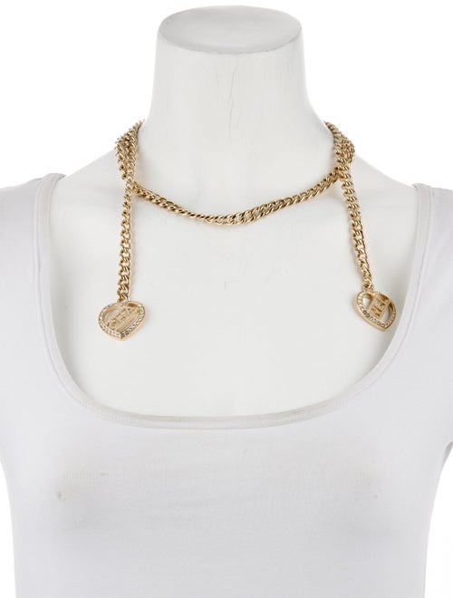 Chanel 2023 Strass 'CHA' 'NEL' Lariat Necklace