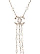 Chanel 2020 Pearl, Faux Pearl & Strass CC Logo Lavalier Necklace