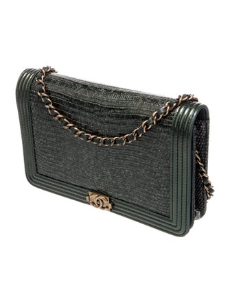 Chanel Lizard Boy Wallet On Chain