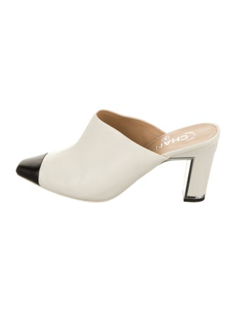 Chanel Interlocking CC Logo Leather Mules