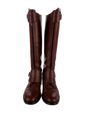 Chanel Interlocking CC Logo Leather Riding Boots