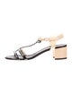 Chanel Interlocking CC Logo Leather T-Strap Sandals
