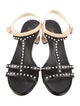 Chanel Interlocking CC Logo Leather T-Strap Sandals