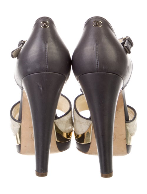 Chanel Interlocking CC Logo Tweed Sandals