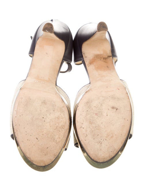 Chanel Interlocking CC Logo Tweed Sandals